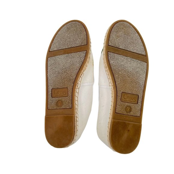 Circus Sam Edelman Slip On Canvas Flat Shoes Round Toe White Women SZ 7 - Picture 6 of 10